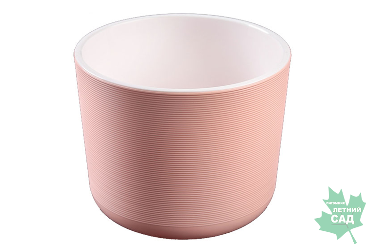 Кашпо Лион 3л розовое с белой вставкой