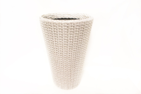 Кашпо напольное высокое ротанг